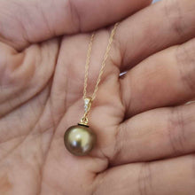 Load image into Gallery viewer, CONTACT US TO RECREATE THIS SOLD OUT STYLE Civa Fiji Pearl Necklace with Diamond Set Pendant - 14k Solid Gold FJD$