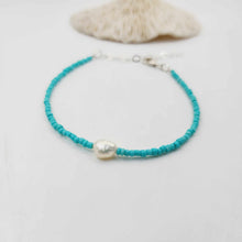 Load image into Gallery viewer, READY TO SHIP Freshwater Pearl & Bead Anklet - 925 Sterling Silver FJD$