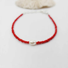 Load image into Gallery viewer, READY TO SHIP Freshwater Pearl & Bead Anklet - 925 Sterling Silver FJD$