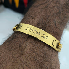 Load image into Gallery viewer, Engravable Men's Bracelet - Silver or Gold Waterproof Stainless Steel FJD$