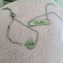 Load image into Gallery viewer, Engravable Disc Bracelet - Silver or Gold Waterproof Stainless Steel FJD$