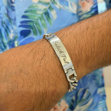 Load image into Gallery viewer, Engravable Men's Bracelet - Silver or Gold Waterproof Stainless Steel FJD$