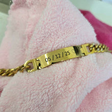 Load image into Gallery viewer, Engravable Men's Bracelet - Silver or Gold Waterproof Stainless Steel FJD$