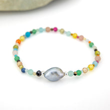 Load image into Gallery viewer, READY TO SHIP Fiji Keshi Pearl & Glass Bead Stretch Bracelet - FJD$