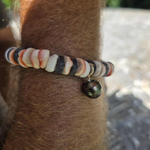 Load image into Gallery viewer, READY TO SHIP Fiji Saltwater Pearl & Shell Money Stretch Bracelet FJD$