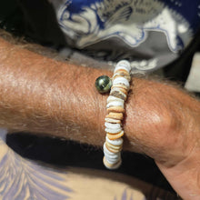 Load image into Gallery viewer, READY TO SHIP Fiji Saltwater Pearl & Shell Money Stretch Bracelet FJD$