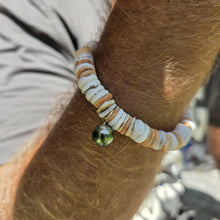 Load image into Gallery viewer, READY TO SHIP Fiji Saltwater Pearl & Shell Money Stretch Bracelet FJD$