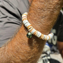 Load image into Gallery viewer, READY TO SHIP Fiji Saltwater Pearl & Shell Money Stretch Bracelet FJD$