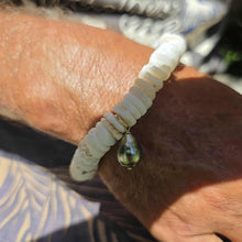 Load image into Gallery viewer, READY TO SHIP Fiji Saltwater Pearl & Shell Money Stretch Bracelet FJD$
