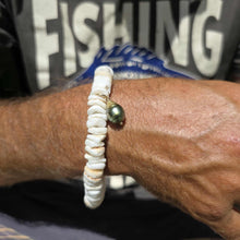 Load image into Gallery viewer, READY TO SHIP Fiji Saltwater Pearl & Shell Money Stretch Bracelet FJD$