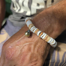 Load image into Gallery viewer, READY TO SHIP Fiji Saltwater Pearl & Shell Money Stretch Bracelet FJD$