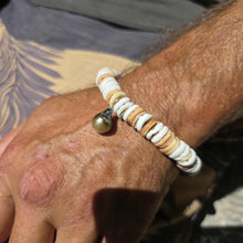 Load image into Gallery viewer, READY TO SHIP Fiji Saltwater Pearl & Shell Money Stretch Bracelet FJD$