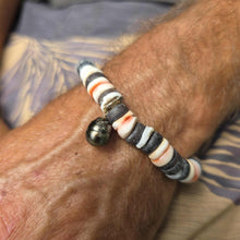 Load image into Gallery viewer, READY TO SHIP Fiji Saltwater Pearl & Shell Money Stretch Bracelet FJD$