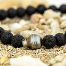 Load image into Gallery viewer, READY TO SHIP Unisex Civa Fiji Pearl Lava Stone Stretch Bracelet - FJD$
