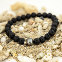 Load image into Gallery viewer, READY TO SHIP Unisex Civa Fiji Pearl Lava Stone Stretch Bracelet - FJD$