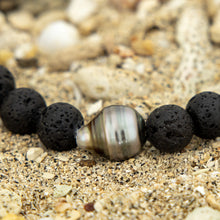 Load image into Gallery viewer, READY TO SHIP Unisex Civa Fiji Pearl Lava Stone Stretch Bracelet - FJD$
