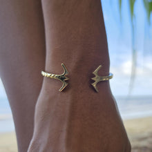 Load image into Gallery viewer, READY TO SHIP Frigate Bird Cuff Bracelet - 14k Gold over Brass FJD$
