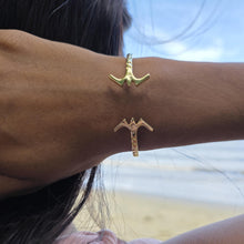 Load image into Gallery viewer, READY TO SHIP Frigate Bird Cuff Bracelet - 14k Gold over Brass FJD$