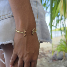Load image into Gallery viewer, READY TO SHIP Frigate Bird Cuff Bracelet - 14k Gold over Brass FJD$