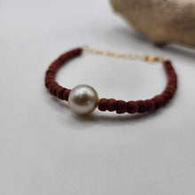 Load image into Gallery viewer, CONTACT US TO RECREATE THIS SOLD OUT STYLE Wooden Bead Saltwater Pearl Bracelet in 14k Gold Fill - FJD$