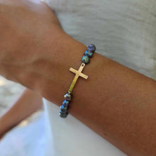 Load image into Gallery viewer, CONTACT US TO RECREATE THIS SOLD OUT STYLE Freshwater Pearl Cross Bracelet - 14k Gold Fill FJD$