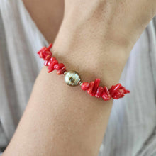 Load image into Gallery viewer, READY TO SHIP Civa Fiji Pearl Red Coral Bracelet - FJD$