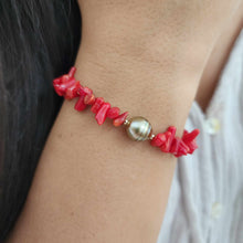 Load image into Gallery viewer, READY TO SHIP Civa Fiji Pearl Red Coral Bracelet - FJD$