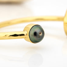Load image into Gallery viewer, READY TO SHIP Civa Fiji Saltwater Bezel Set Pearl & Shell Cuff - 14k Gold Fill FJD$