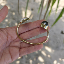 Load image into Gallery viewer, READY TO SHIP Civa Fiji Saltwater Bezel Set Pearl & Shell Cuff - 14k Gold Fill FJD$