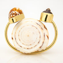 Load image into Gallery viewer, READY TO SHIP Civa Fiji Saltwater Bezel Set Pearl & Shell Cuff - 14k Gold Fill FJD$