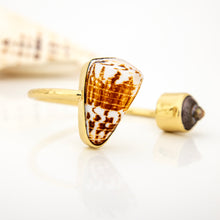 Load image into Gallery viewer, READY TO SHIP Civa Fiji Saltwater Bezel Set Pearl & Shell Cuff - 14k Gold Fill FJD$