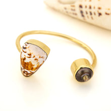 Load image into Gallery viewer, READY TO SHIP Civa Fiji Saltwater Bezel Set Pearl & Shell Cuff - 14k Gold Fill FJD$