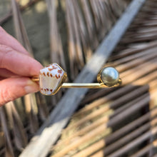 Load image into Gallery viewer, READY TO SHIP Civa Fiji Saltwater Bezel Set Pearl & Shell Cuff - 14k Gold Fill FJD$