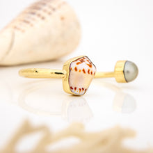 Load image into Gallery viewer, READY TO SHIP Civa Fiji Saltwater Bezel Set Pearl & Shell Cuff - 14k Gold Fill FJD$