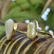 Load image into Gallery viewer, READY TO SHIP Civa Fiji Saltwater Bezel Set Pearl & Shell Cuff - 14k Gold Fill FJD$
