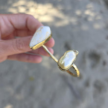 Load image into Gallery viewer, READY TO SHIP Civa Fiji Saltwater Bezel Set Pearl & Shell Cuff - 14k Gold Fill FJD$