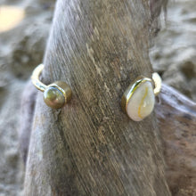 Load image into Gallery viewer, READY TO SHIP Civa Fiji Saltwater Bezel Set Pearl & Shell Cuff - 14k Gold Fill FJD$