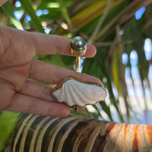 Load image into Gallery viewer, READY TO SHIP Civa Fiji Saltwater Bezel Set Pearl & Shell Cuff - 14k Gold Fill FJD$