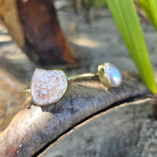 Load image into Gallery viewer, READY TO SHIP Civa Fiji Saltwater Bezel Set Pearl & Shell Cuff - 14k Gold Fill FJD$