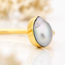 Load image into Gallery viewer, READY TO SHIP Civa Fiji Saltwater Bezel Set Pearl & Shell Cuff - 14k Gold Fill FJD$