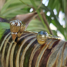 Load image into Gallery viewer, READY TO SHIP Civa Fiji Saltwater Bezel Set Pearl & Shell Cuff - 14k Gold Fill FJD$