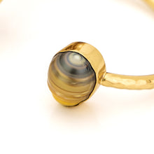 Load image into Gallery viewer, READY TO SHIP Civa Fiji Saltwater Bezel Set Pearl & Shell Cuff - 14k Gold Fill FJD$