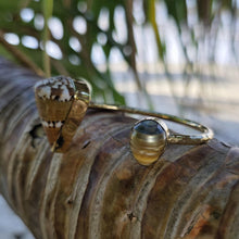 Load image into Gallery viewer, READY TO SHIP Civa Fiji Saltwater Bezel Set Pearl & Shell Cuff - 14k Gold Fill FJD$