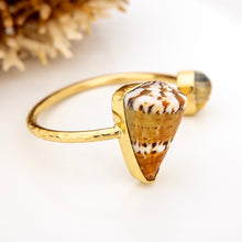 Load image into Gallery viewer, READY TO SHIP Civa Fiji Saltwater Bezel Set Pearl & Shell Cuff - 14k Gold Fill FJD$