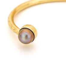 Load image into Gallery viewer, READY TO SHIP Civa Fiji Saltwater Bezel Set Pearl & Shell Cuff - 14k Gold Fill FJD$