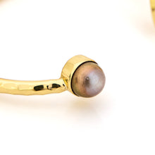 Load image into Gallery viewer, READY TO SHIP Civa Fiji Saltwater Bezel Set Pearl & Shell Cuff - 14k Gold Fill FJD$