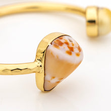 Load image into Gallery viewer, READY TO SHIP Civa Fiji Saltwater Bezel Set Pearl & Shell Cuff - 14k Gold Fill FJD$