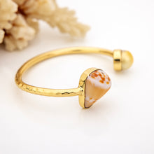Load image into Gallery viewer, READY TO SHIP Civa Fiji Saltwater Bezel Set Pearl & Shell Cuff - 14k Gold Fill FJD$
