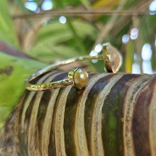 Load image into Gallery viewer, READY TO SHIP Civa Fiji Saltwater Bezel Set Pearl & Shell Cuff - 14k Gold Fill FJD$