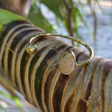 Load image into Gallery viewer, READY TO SHIP Civa Fiji Saltwater Bezel Set Pearl & Shell Cuff - 14k Gold Fill FJD$